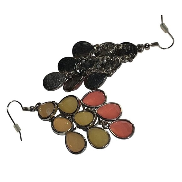 Multicolor Cascading Wired Pierced Earrings Spring Colors Bohemian Retro Dangle - Picture 5 of 10